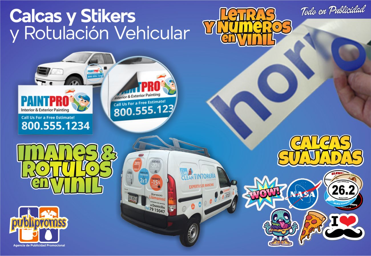 rotulacion , calcas e Imanes publicitarios publipromss